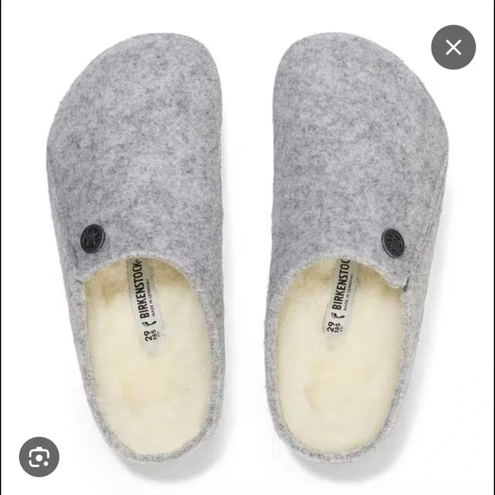 Birkenstock Zermatt Shearling Gray Wool Slippers